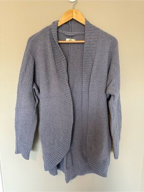 UGG Women's Heather Gray Plush Open-Front Cardigan
